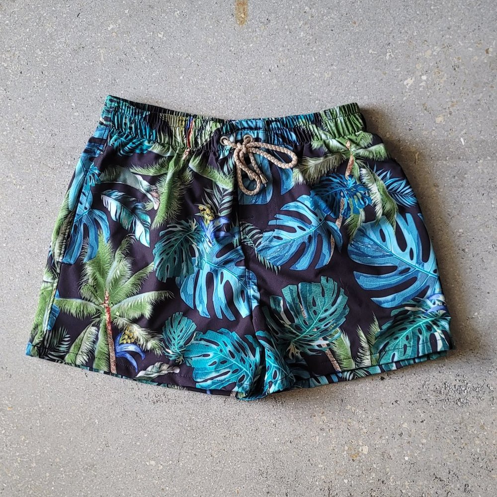 SNK BLUE PHILODENDRON SWIM SHORTS
